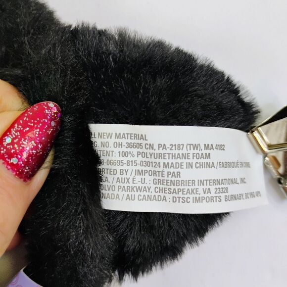 Cat ears Headband Black faux fur with Silver Glitter Ears Cosplay - Picture 8 of 11